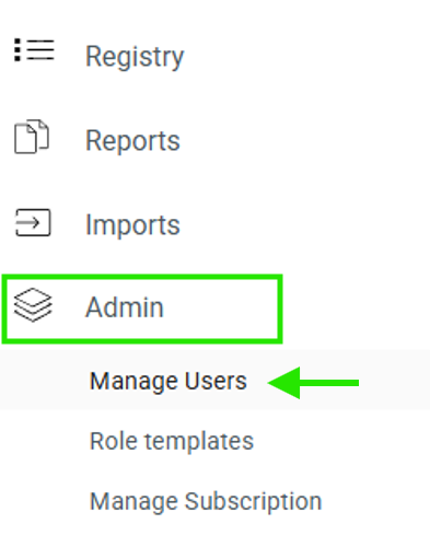 Manage users page in Briox admin