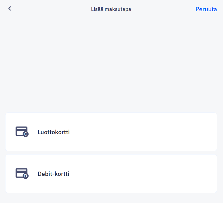 Maksukortin lisääminen
