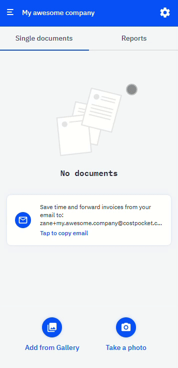 Document submission steps configuration in CostPocket accounting settings