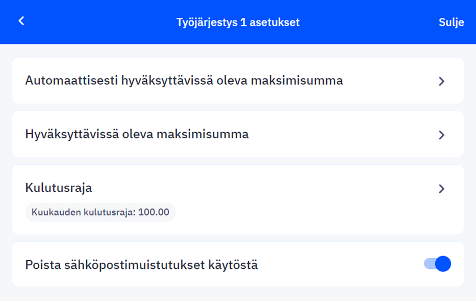 Hyväksymiskierrokset - ohjeet toiminnon käyttöön