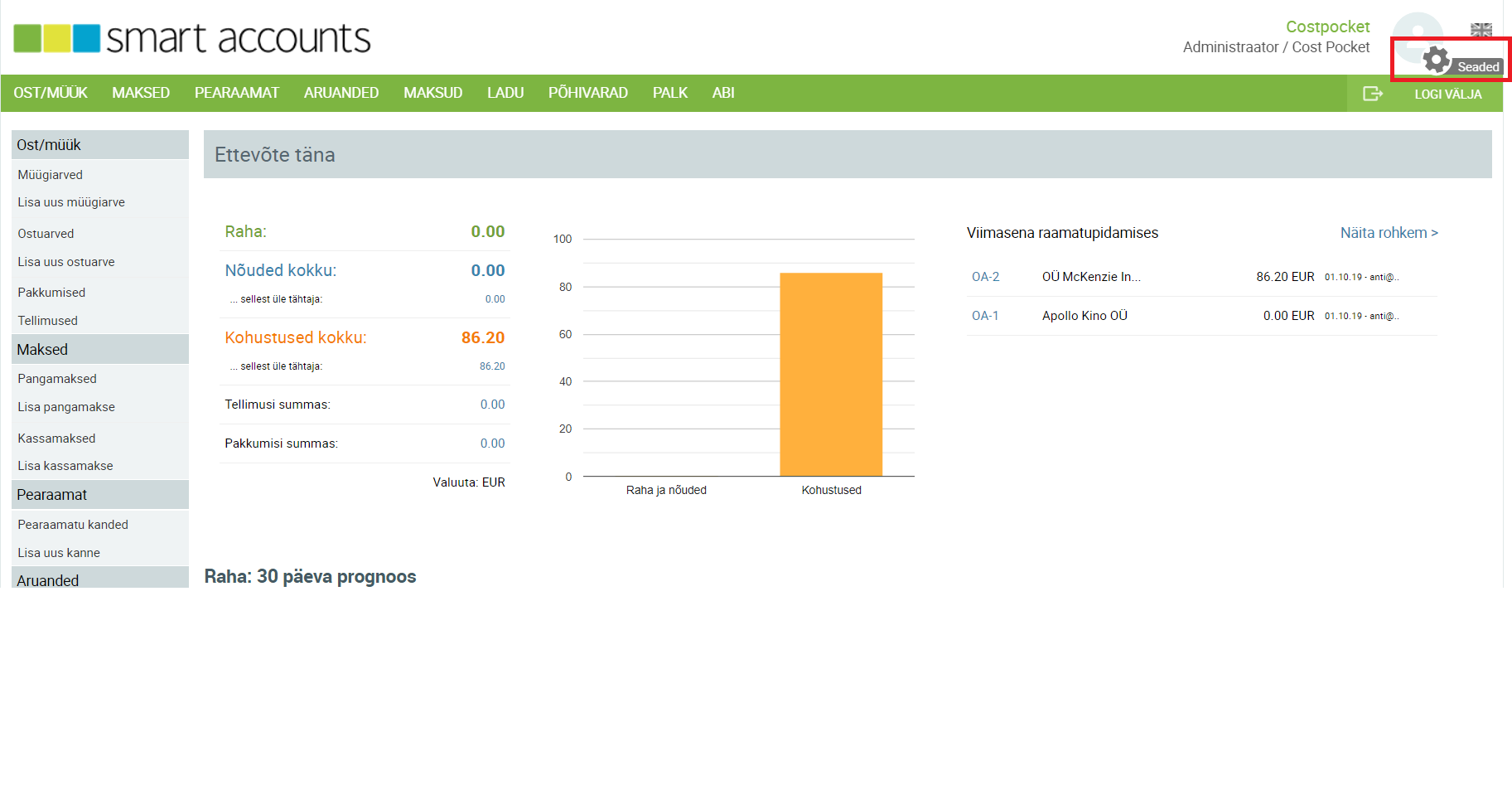 Logige sisse SmartAccoutsi