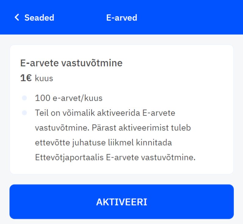 E-arvete vastuvõtmine