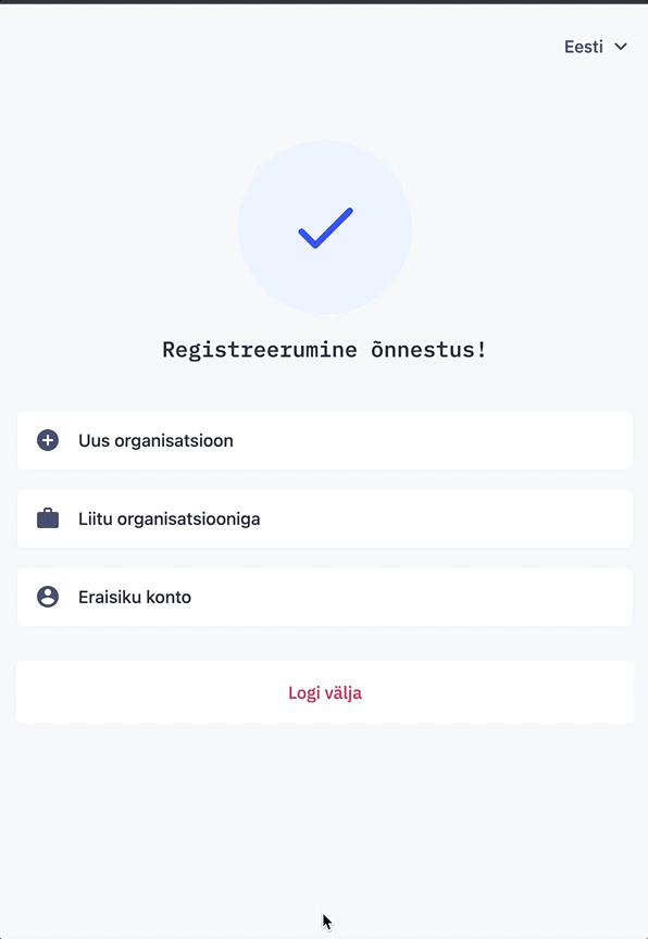 Uue organisatsiooni registreerimine