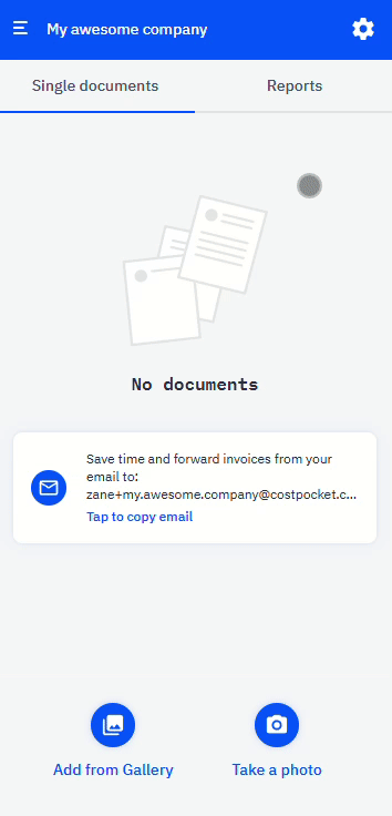 Enabling the expense type submission step in CostPocket settings