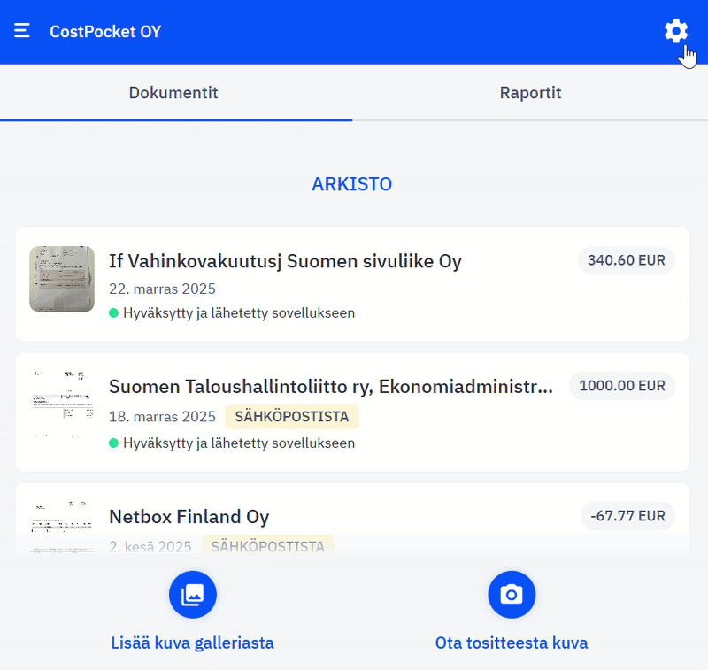 Määritä laskun vastaanottaja