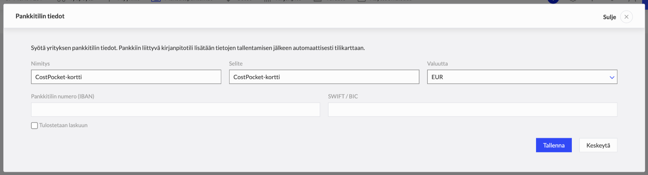 CostPocket-korttien synkronointi Passeli Merittiin