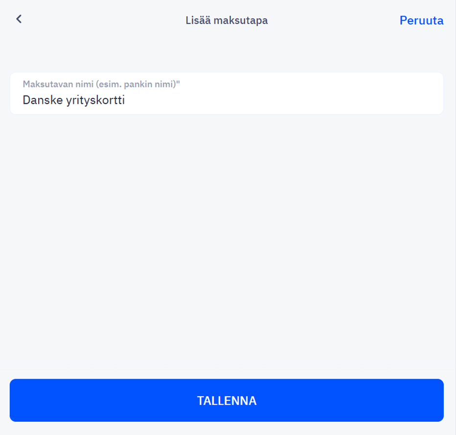 Maksukortin lisääminen