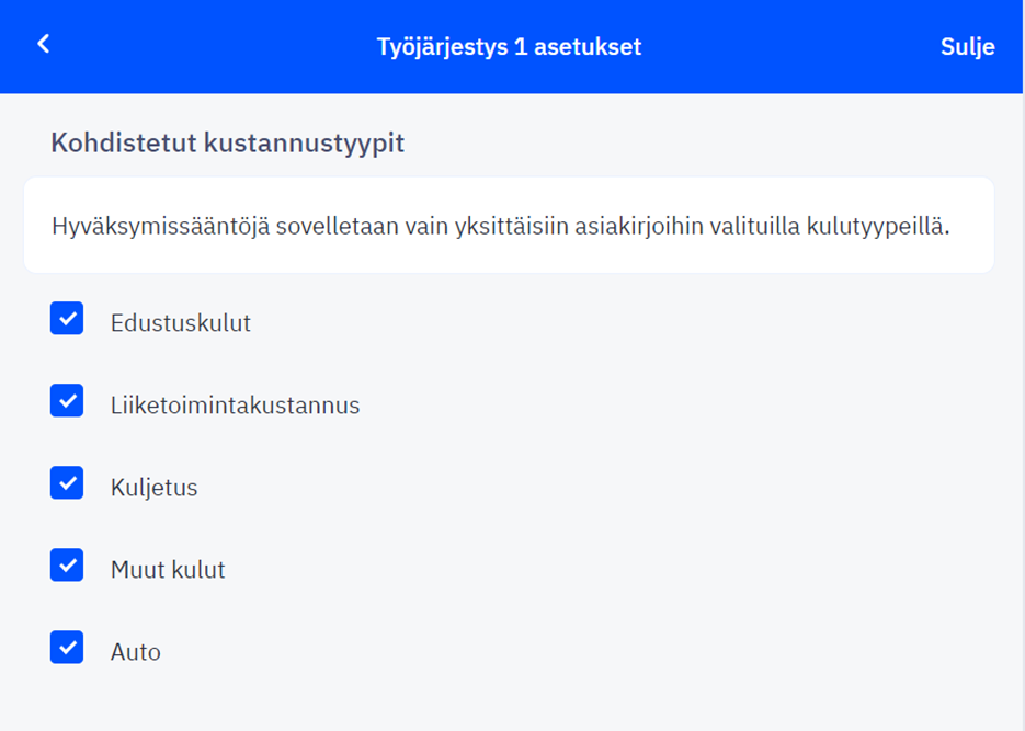 Hyväksymiskierrokset - ohjeet toiminnon käyttöön