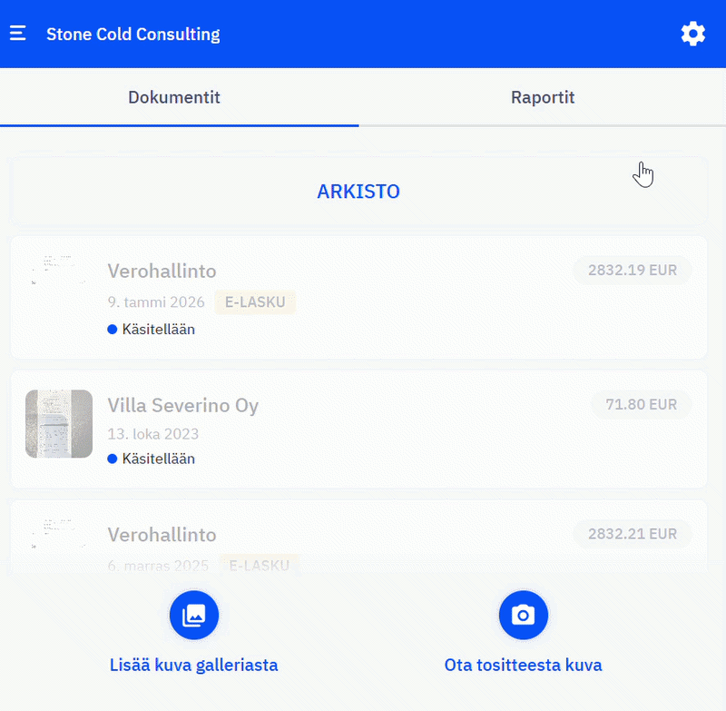 Aktivoi CostPocket-yrityskortit