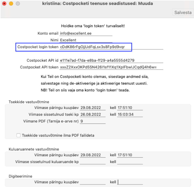E-arvete saatmine Standard Booksist CostPocketi abiga