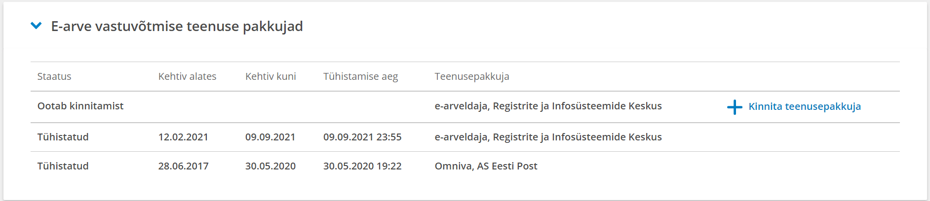 E-arvete vastuvõtmine