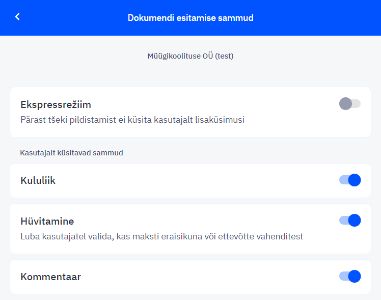 Dokumendi esitamise sammud