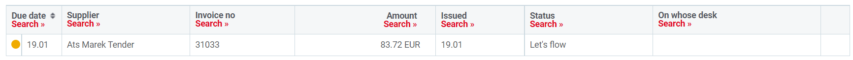 Documents received from CostPocket in the Telema eFlow environment